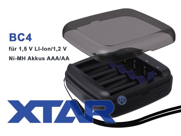 Xtar BC4 Ladegerät für AA/AAA 1.5V Li-Ion, Ni-MH Akkus